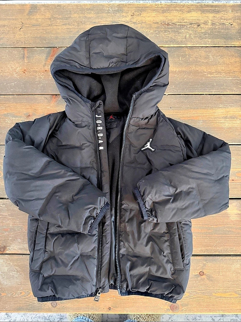 Jordan Kids Puffer Jacket Black Boys Large (6-7)